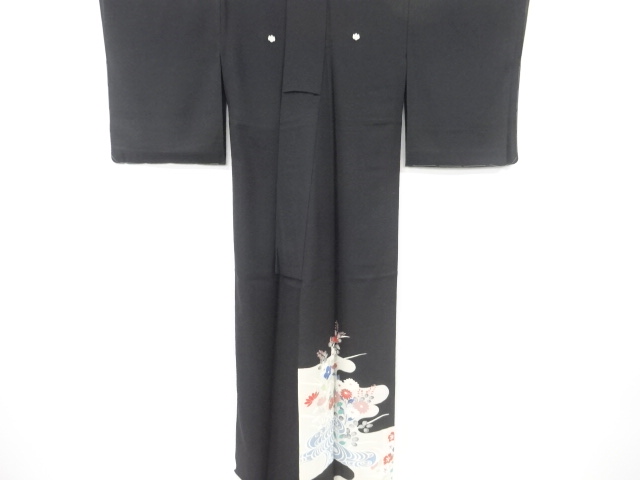  未使用品　仕立て上がり　絽霞に菊・萩模様留袖